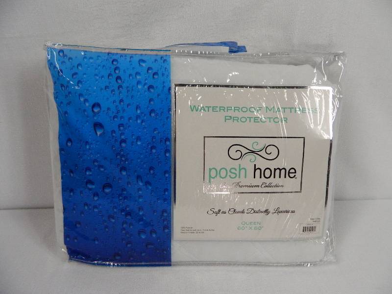 lot 37 image: New Posh Home Queen Mattress Protector