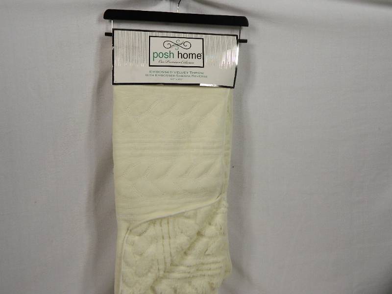 lot 90 image: New Posh Home Embossed Velvet Throw