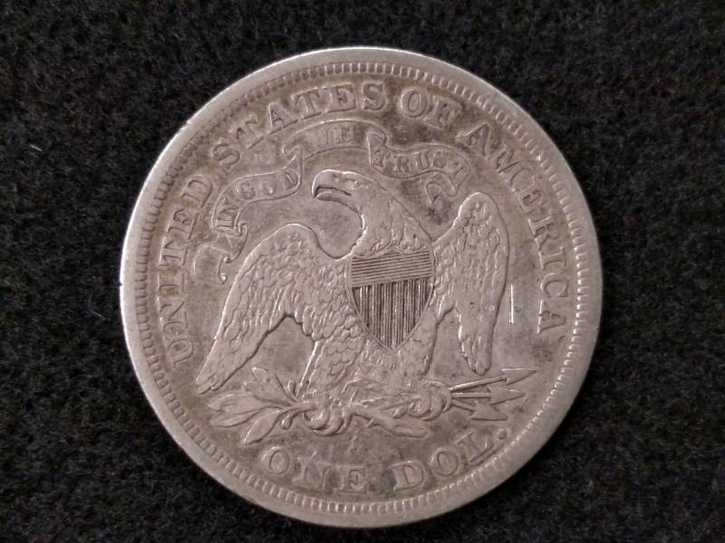 lot 6 image: 1872 Seated Liberty Silver Dollar...