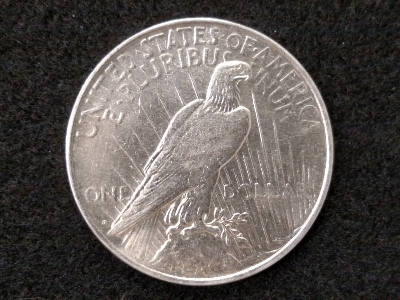 lot 61 image: 1922 D Peace Silver Dollar...