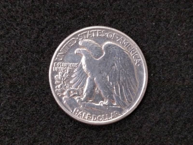 lot 109 image: 1945 Walking Liberty Silver Half D...