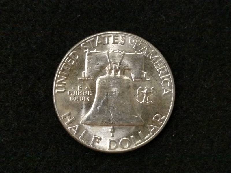 lot 128 image: 1961 Franklin Silver Half Dollar...