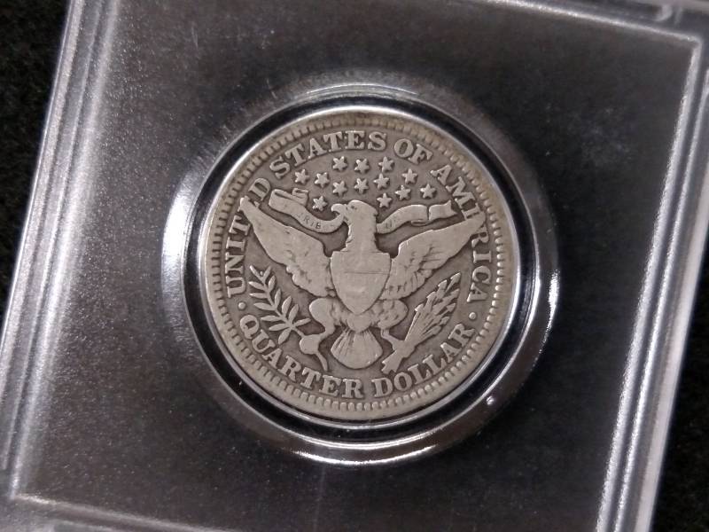 lot 141 image: 1900 Barber Silver Quarter...