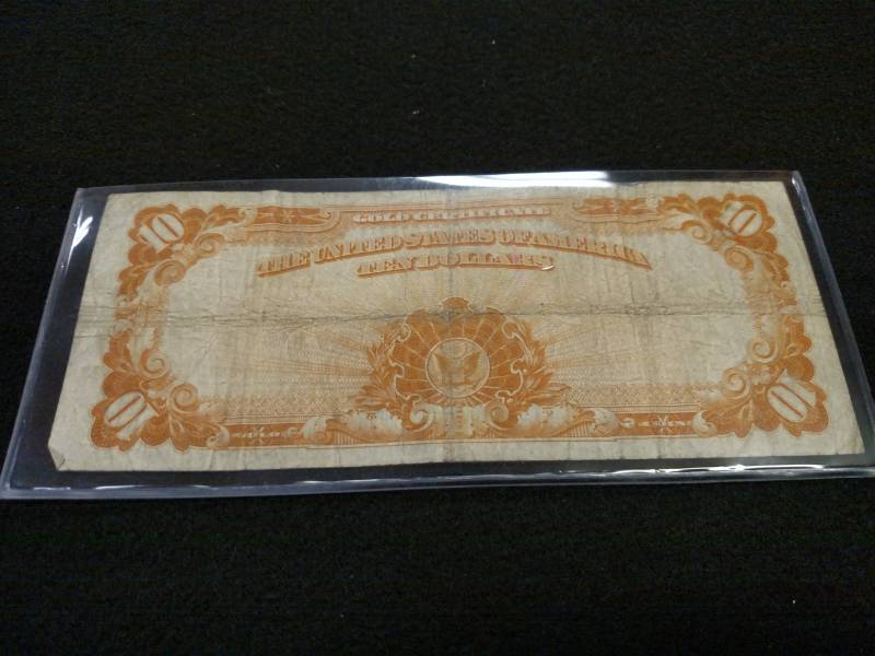 lot 167 image: 1922 Large Size Ten Dollars Gold Ce...