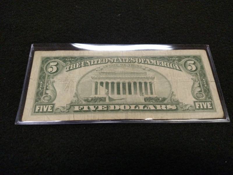 lot 175 image: 1963 Five Dollars Red Seal Note...