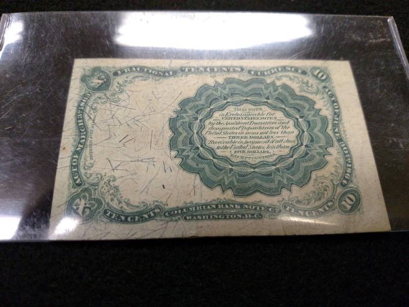 lot 186 image: 1874 Ten Cents Fractional Currency,...