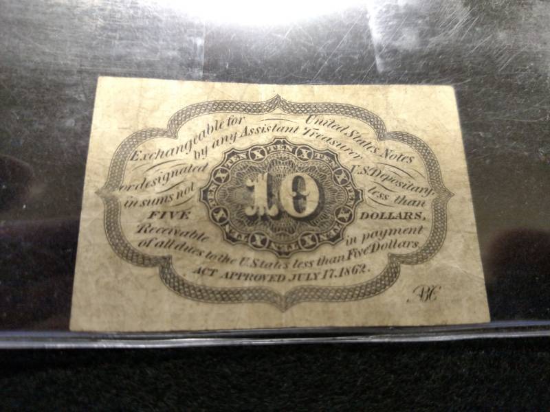 lot 187 image: 1862 Ten Cents Postal Currency, 1st...