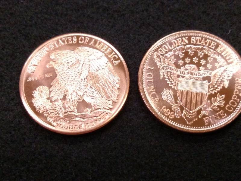 lot 162 image: (2) One Ounce .999 Copper Coins...