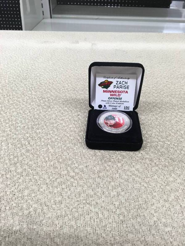 Minnesota Wild Zach Parise 39mm Silver Plated Medallion W Color Eblem