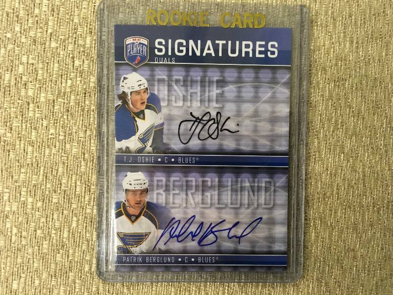 Signatures Duals T.J. Oshie Patrick Berglund Rookie Card