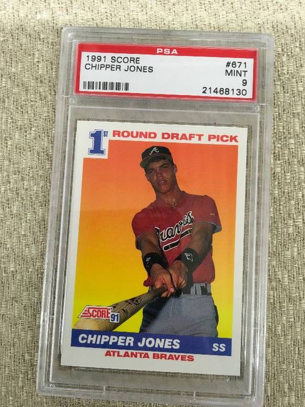 1991 Score Chipper Jones Card 9 Mint