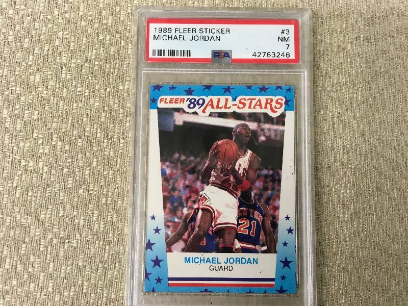 1989 Fleer Sticker Michael Jordan Card Mint 7