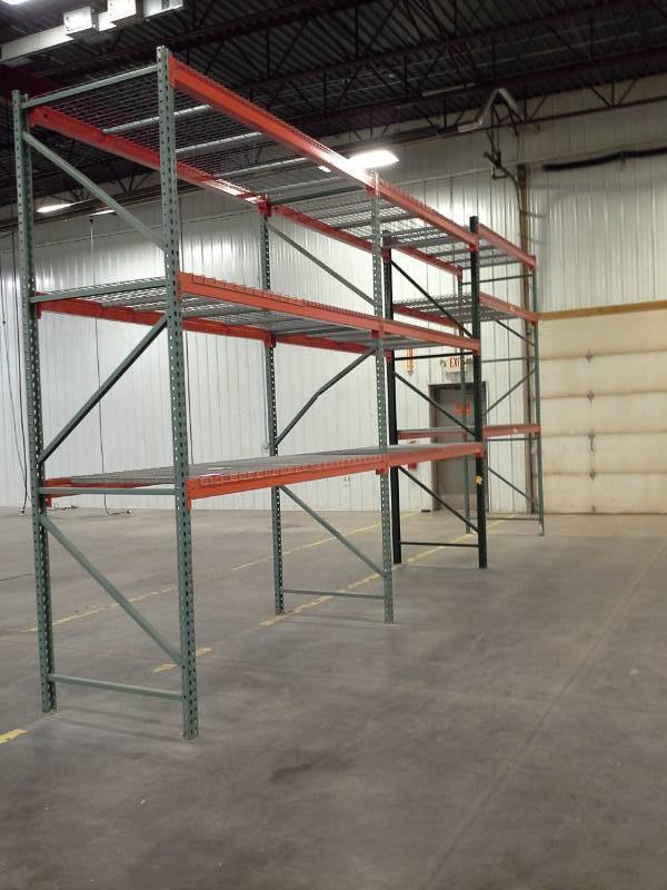 lot 103 image: Pallet Racking - 2-Uprights 137in., 2-Uprights 144in., 18-Beams, 18-Wire Shelves