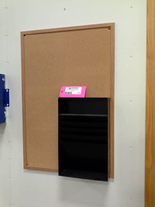 lot 175 image: Wall-Mount Corkboard with Letter Organizer