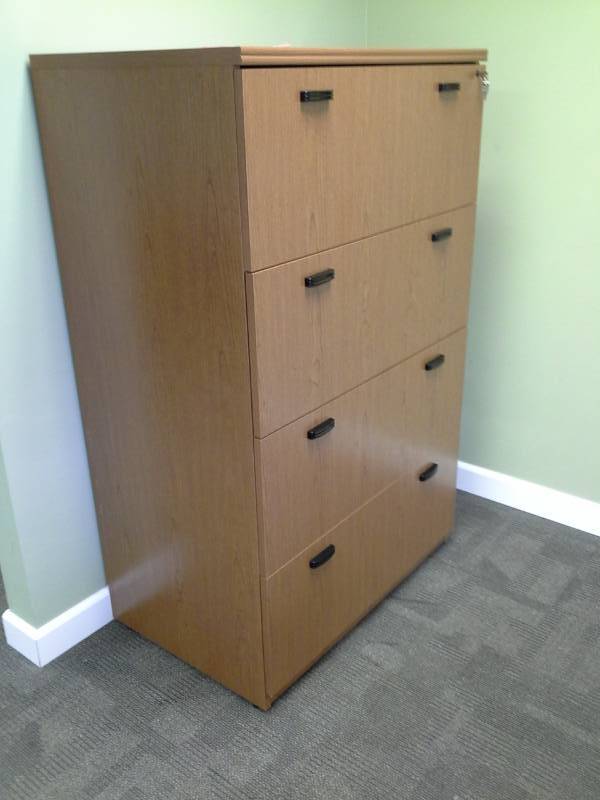 lot 133 image: Lateral File Cabinet with 4-Locking Drawers, Keys