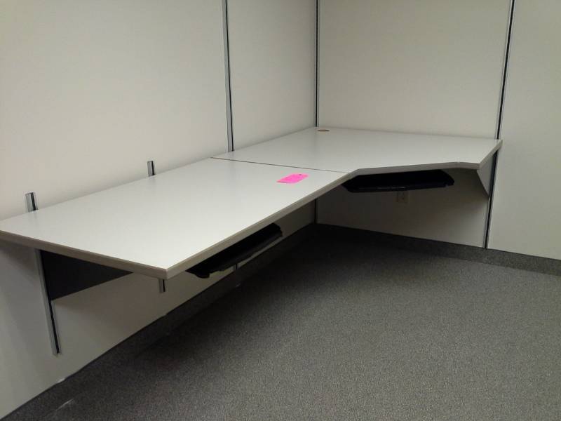 L Shaped Wall Mount Office Desk With Wall Brackets Hardware Big