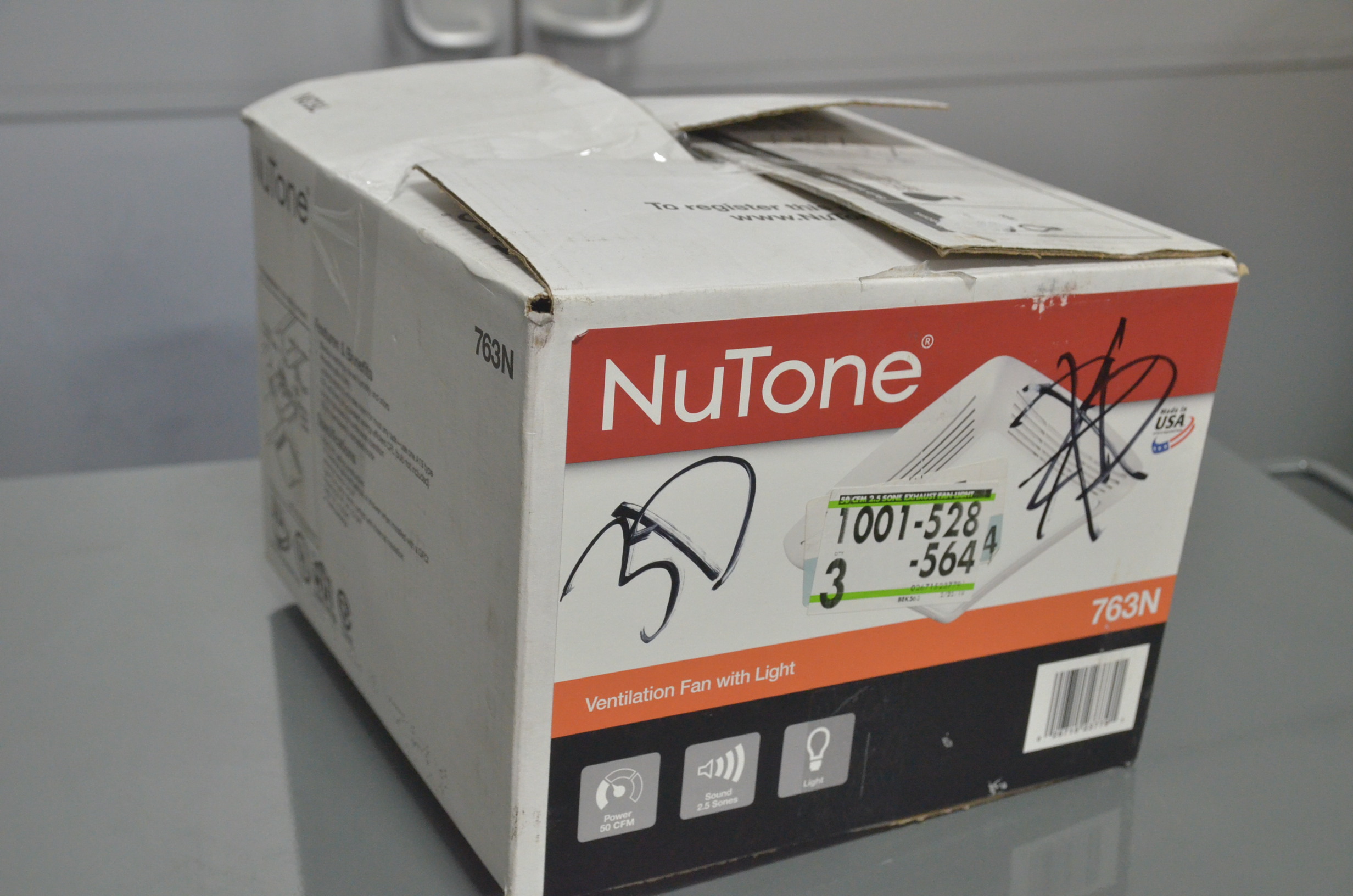 lot 18 image: nutone 50 CFM Ceiling Bathroom Exhaust Fan with Light