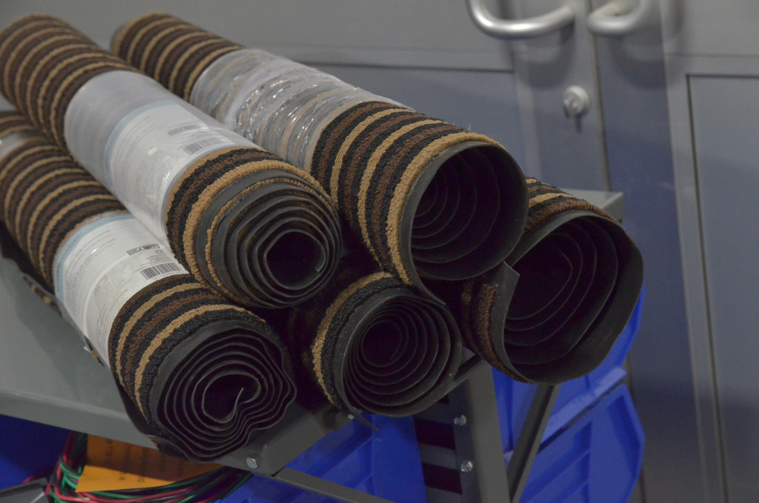 lot 35 image: Lot of 5 Brown Stripe 36 in. x 60 in. Commercial Door Mat