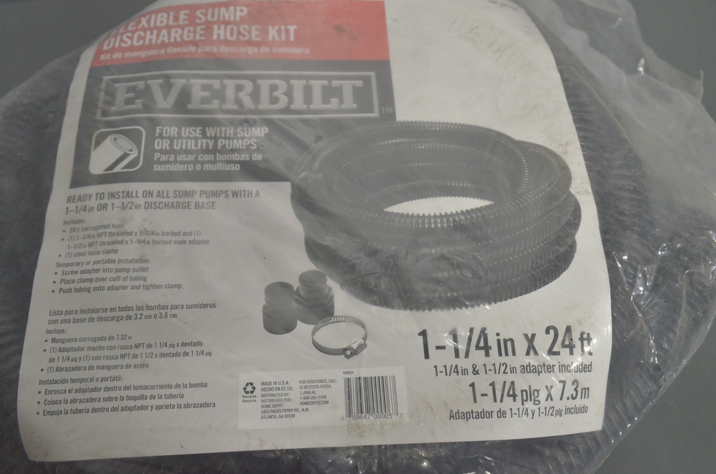lot 52 image: 1-14 in. x 24 ft. Sump Pump Discharge Hose Kit