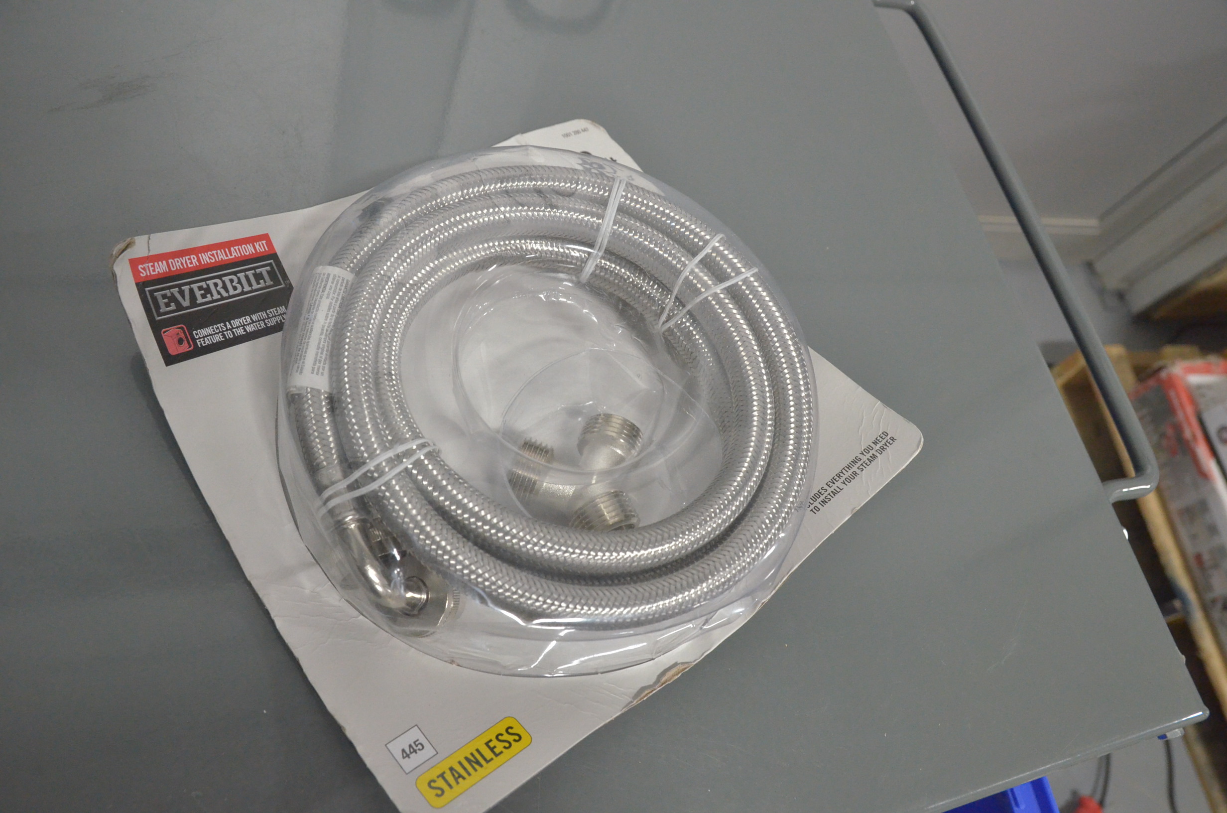 lot 67 image: Everbilt 34 in. x 6 ft. Braided Stainless Steam Dryer Installation Kit