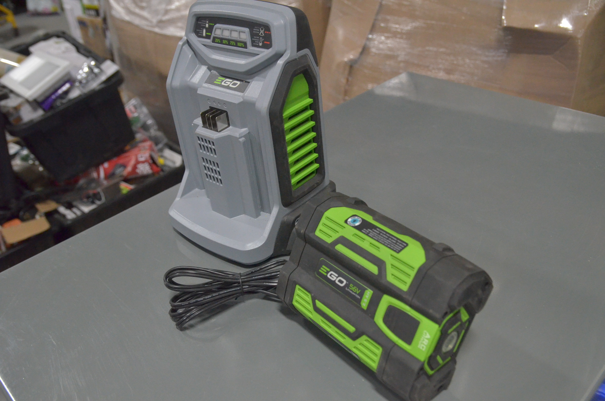 lot 84 image: Ego 56V Lithium Battery 2.5AH with CH5500 Charger