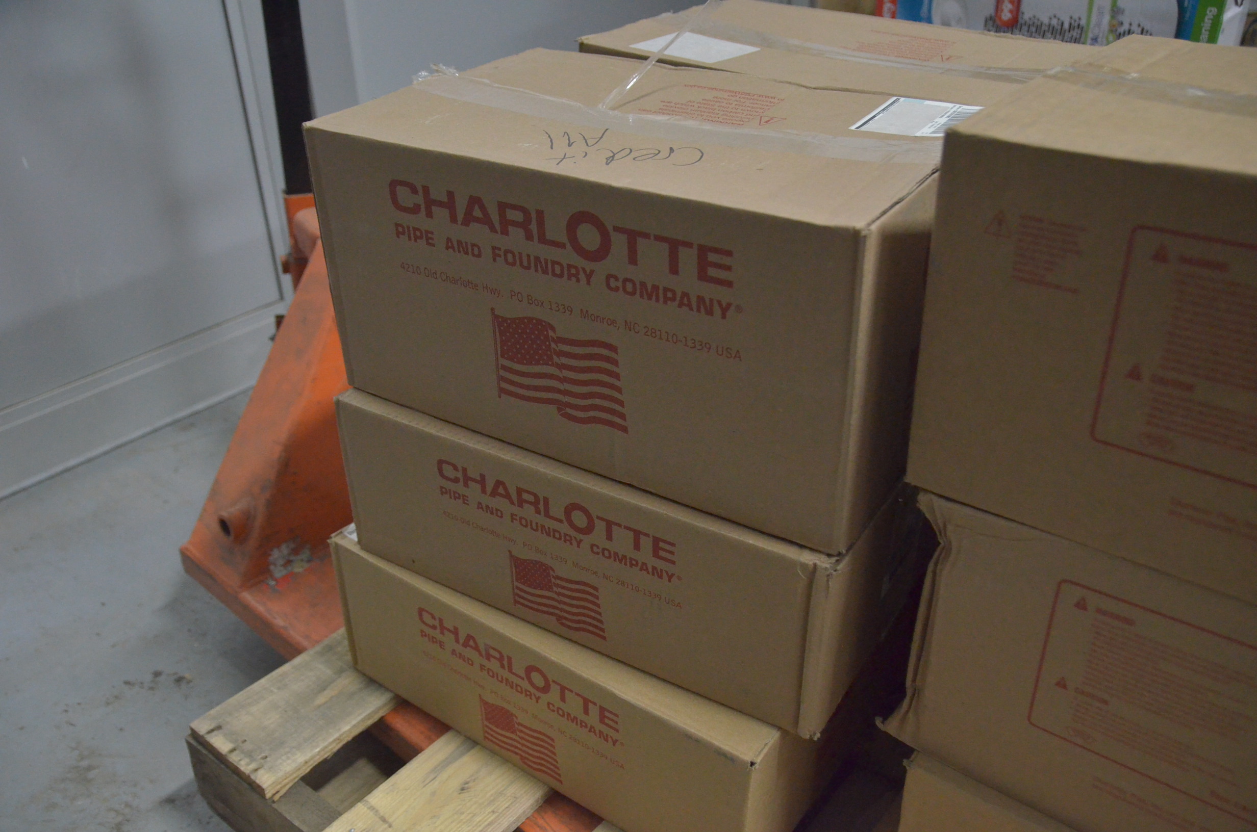 lot 87 image: 12 NEW cases of Charlotte Pipe and Foundry Company PVC Fittings. Different Sizes. See photos for details.