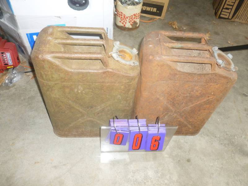 lot 6 image: 5 gallon GI Gasoline Cans