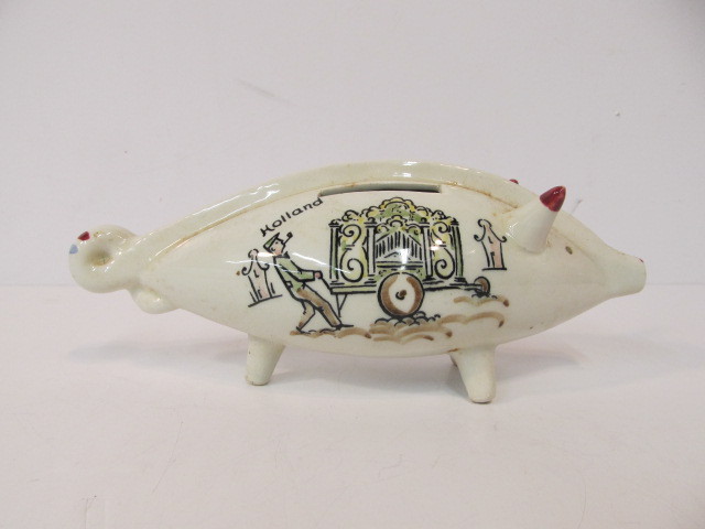 lot 33 image: Old Vintage Signed Holland Porcelain Piggy Bank