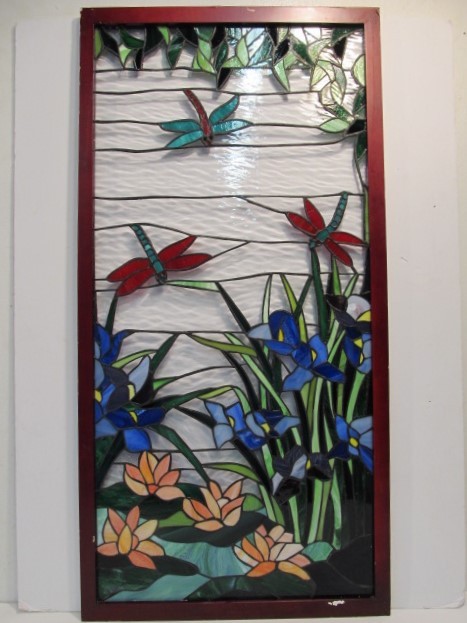 lot 37 image: Nice Colorful Spring Scene Stained glass