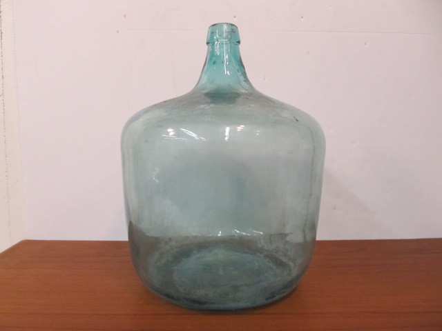 lot 131 image: Early Antique Hand Blown Blue Glass Carboy Demijohn