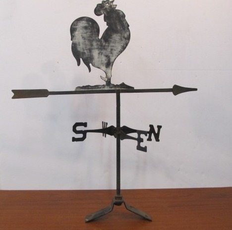 lot 146 image: Vintage 1950s Metal Rooster Top Weathervane