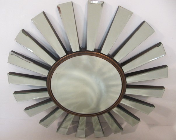 lot 154 image: Round Starburst Wall Mirror