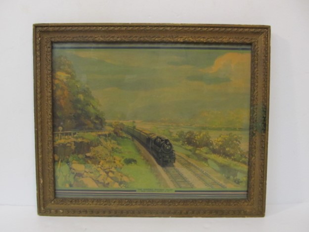 lot 158 image: Nice Old Railroad Racing Through Historic Potomac Valley Print