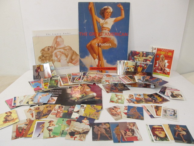 lot 59 image: LARGE Lot of PINUP Cards Books Calendars etc