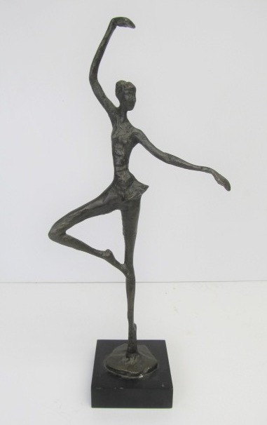lot 82 image: 14.5 Solid Brass Ballet Dancer Sculpture