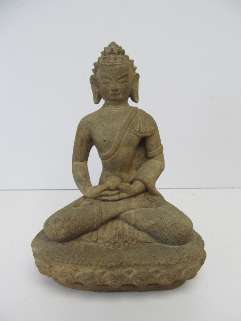 lot 83 image: Seated Buddha Stone Sculpture