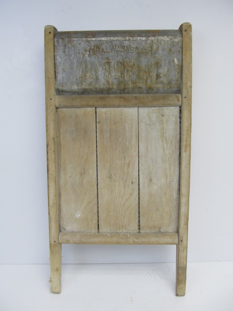lot 94 image: Antique Primitive National Washboard 