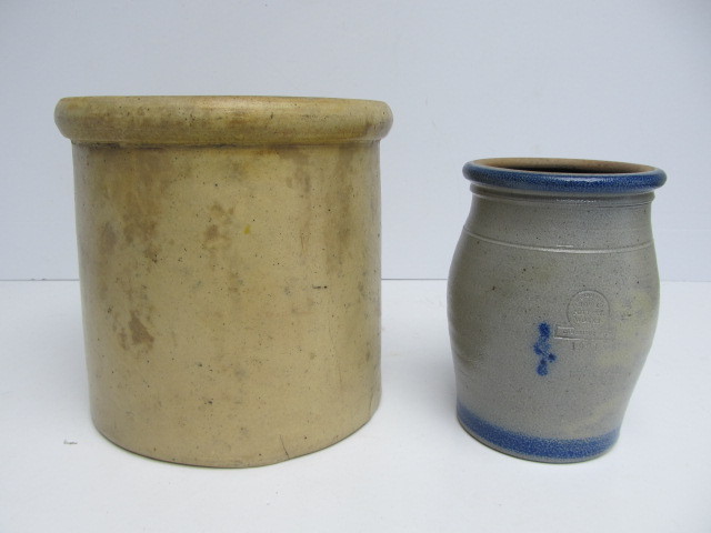 lot 121 image: 2 Vintage Stoneware Crocks