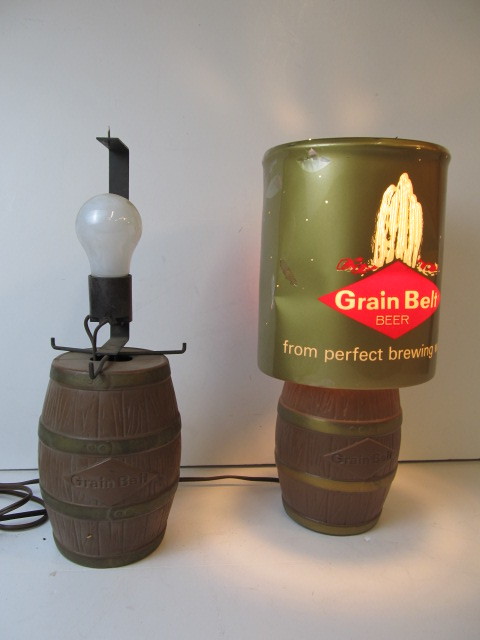 lot 210 image: 2 Vintage GRAIN BELT Beer Advertising Motion Lamps - One wShade