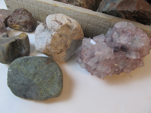 lot 222 image: Group of Large Rocks Quartz Clusters etc.