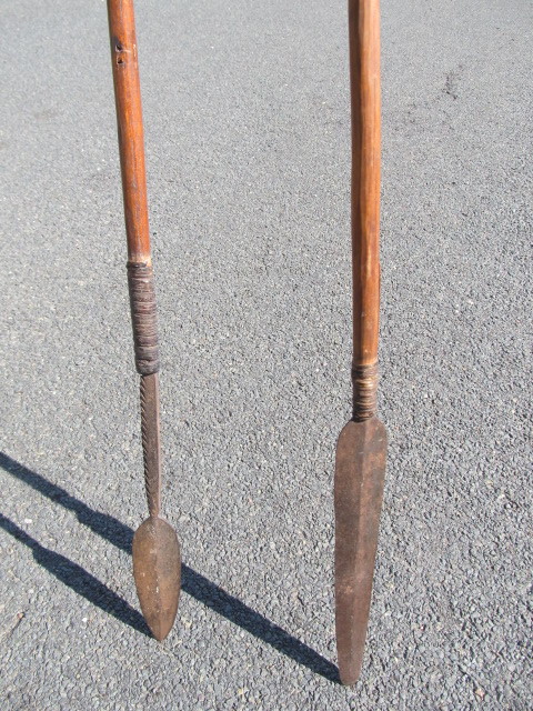 lot 247 image: Pair of Original Antique Hand Made African Hunting Spears