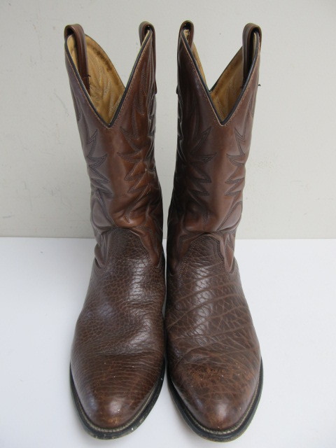 lot 248 image: Mens Size 12 Brown Leather Cowboy Boots