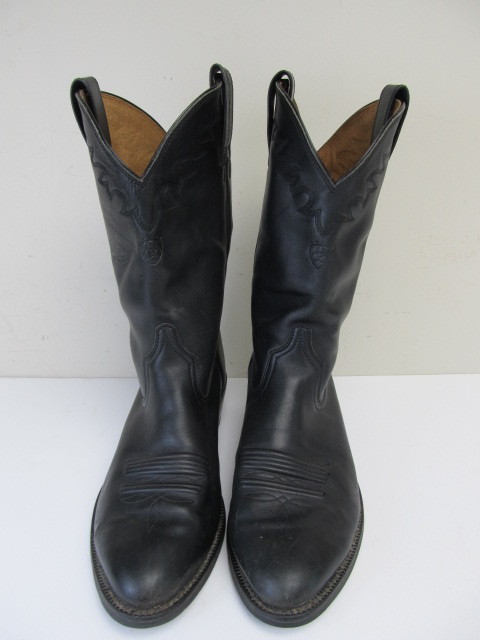 lot 249 image: Mens Size 11.5 Black Leather ARIAT Cowboy Boots