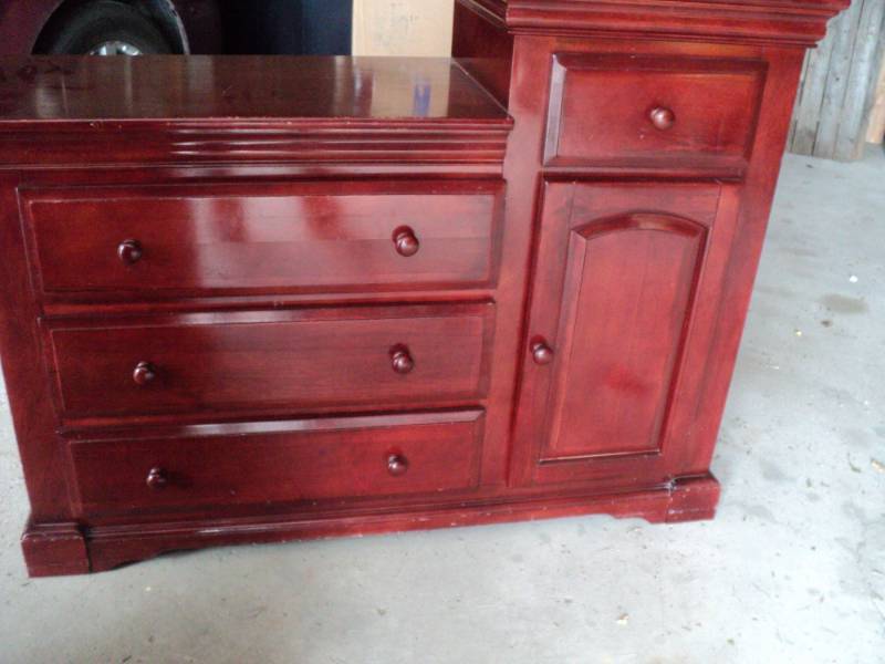 cherry changing table dresser