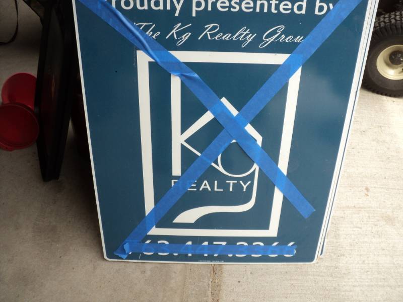 lot 17 image: 5 Metal Realty Signs for Repurposin...
