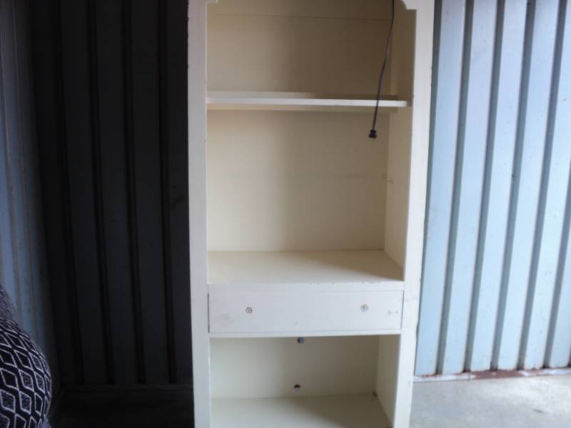 lot 87 image: Lighted Wood Bookshelf 74 x 32 x 18...