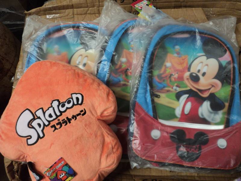 lot 130 image: 3 Mickey Mouse Back Packs and Pillo...