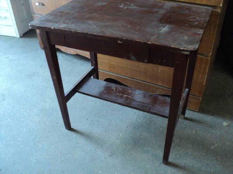 lot 219 image: Vintage Wood StandDesk with Drawer...