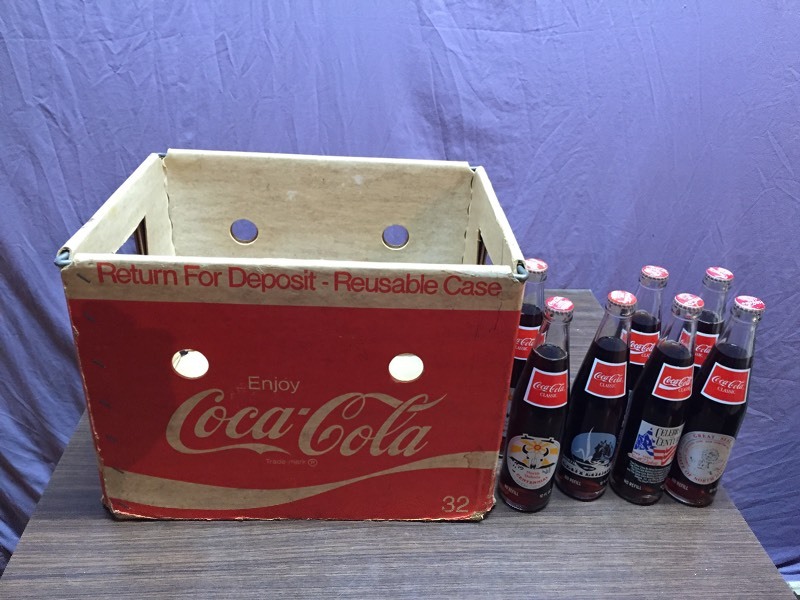 lot 69 image: Old Coke Box & Coke Bottles