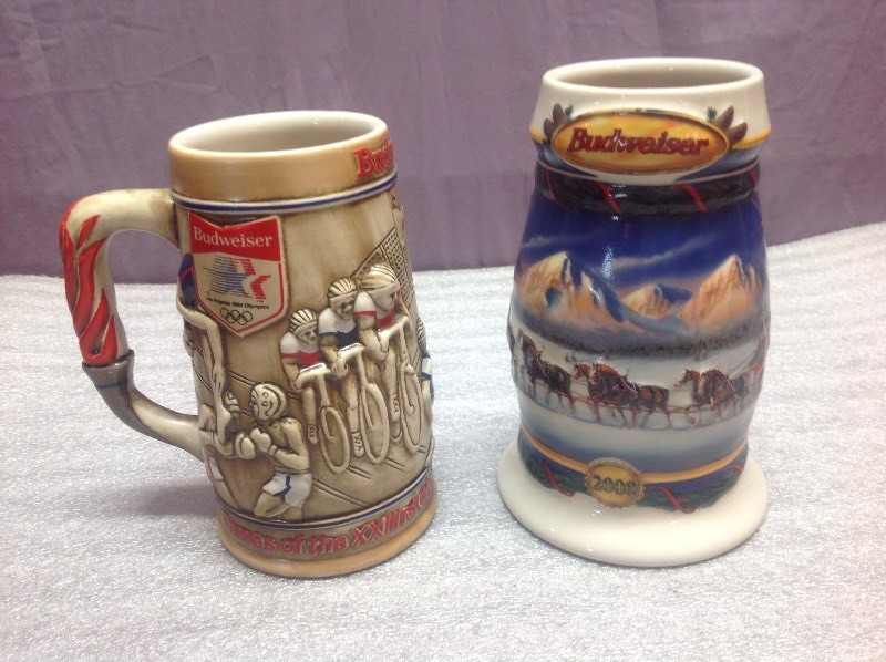 lot 91 image: 2 Budweiser Steins